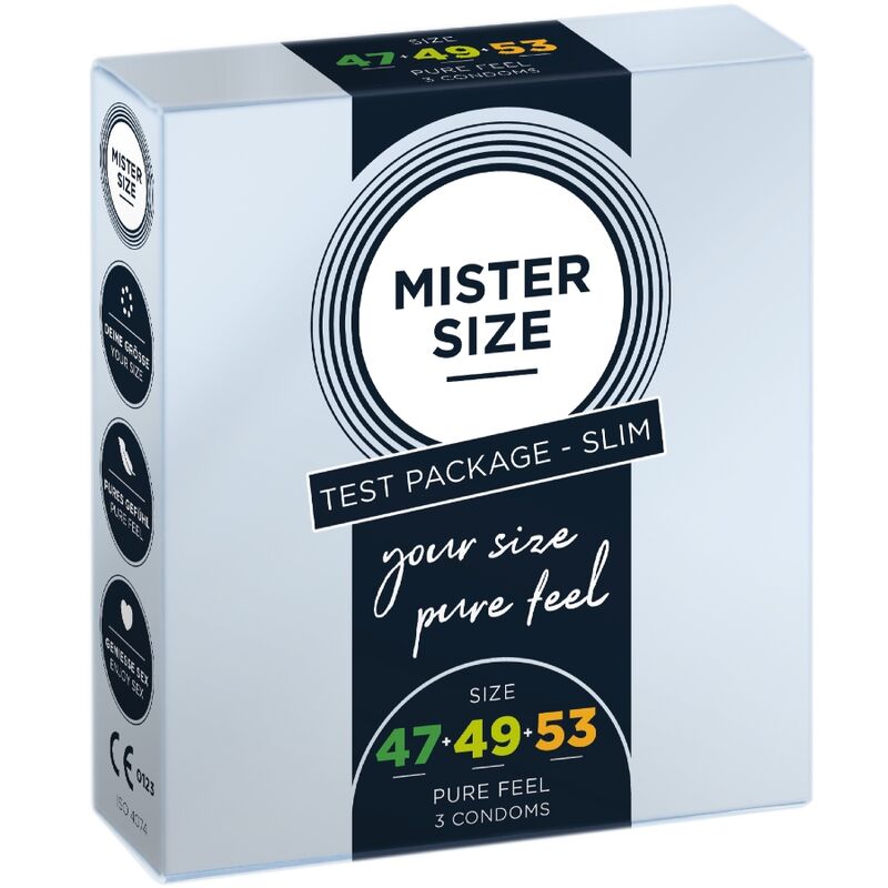MISTER SIZE - MUSTERPACKUNG KONDOMGRÖSSE 47-49-53 MM (3 EINHEITEN)