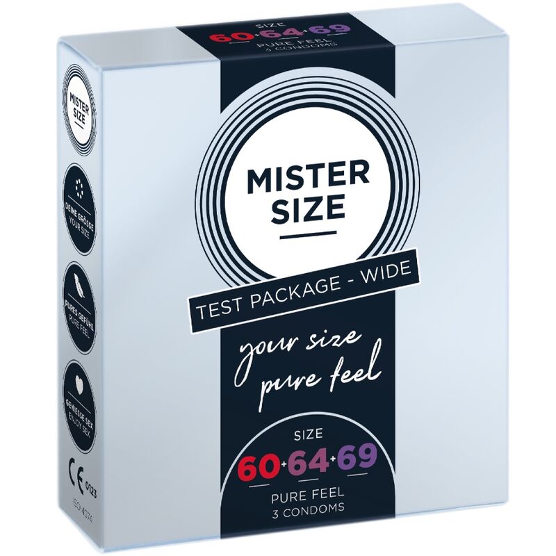 MISTER SIZE - MUSTERPACKUNG KONDOME GRÖSSE 60-64-69 MM (3 EINHEITEN)