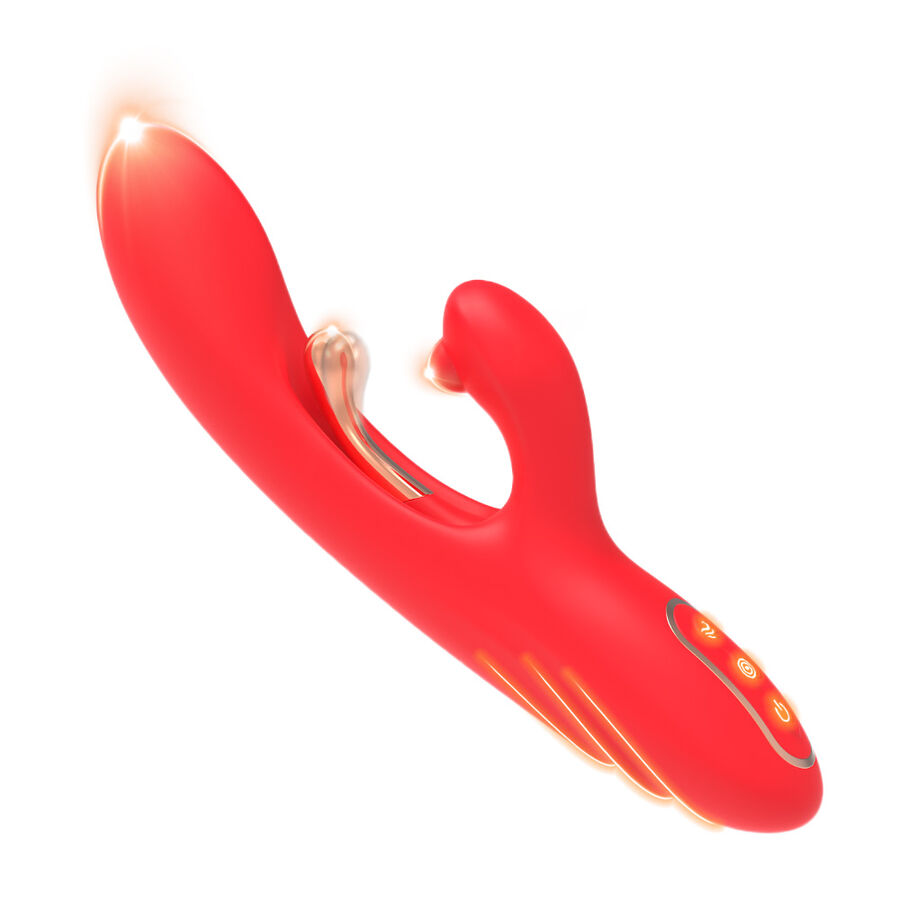 ARMONY - G-PUNKT- UND KLITORIS-STIMULATOR-VIBRATOR MIT OSZILLIERENDER ZUNGE ROT
