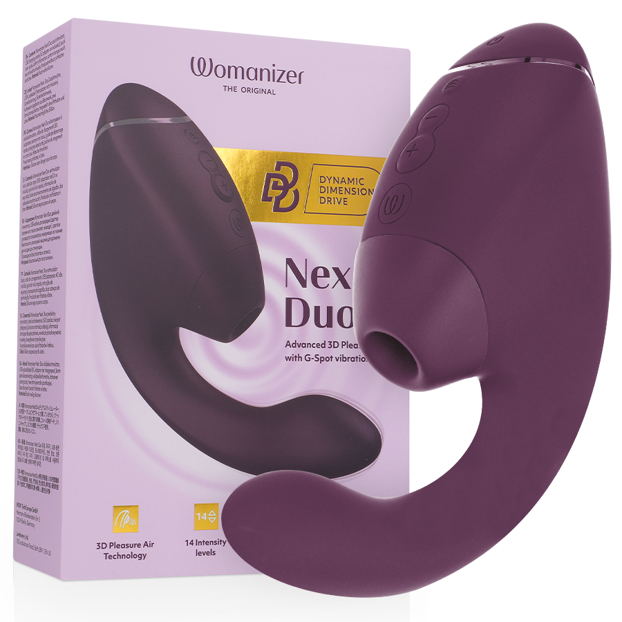 WOMANIZER - DUO NEXT DOPPELTER KLITORIS-  G-PUNKT-STIMULATOR DUNKELLILA