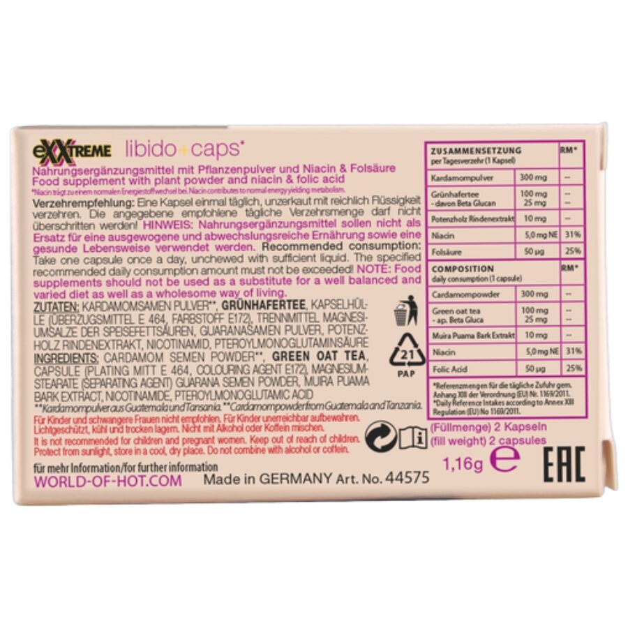 HOT - EXTRA LUBIDO CAPS WOMAN 2 UNITS