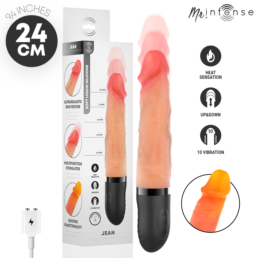 MR INTENSE - JEAN UPDOWN VIBRATOR MIT WÄRMEEFFEKT 24 CM -Ø- 3,8 CM
