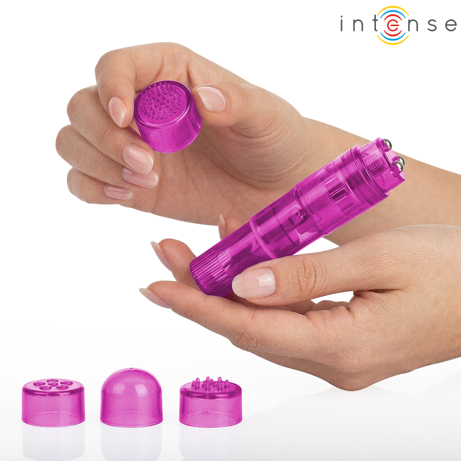INTENSE - KURT MINI-MASSAGEGERÄT MIT 4 AUSTAUSCHBAREN AUFSÄTZEN PINK