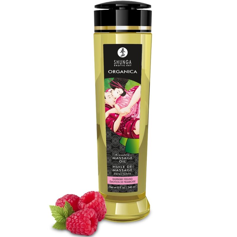 SHUNGA BIO-MASSAGEÖL MIT HIMBEERDUFT, 240 ML