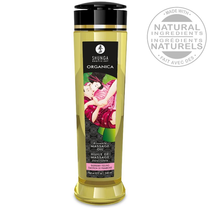 SHUNGA BIO-MASSAGEÖL MIT HIMBEERDUFT, 240 ML
