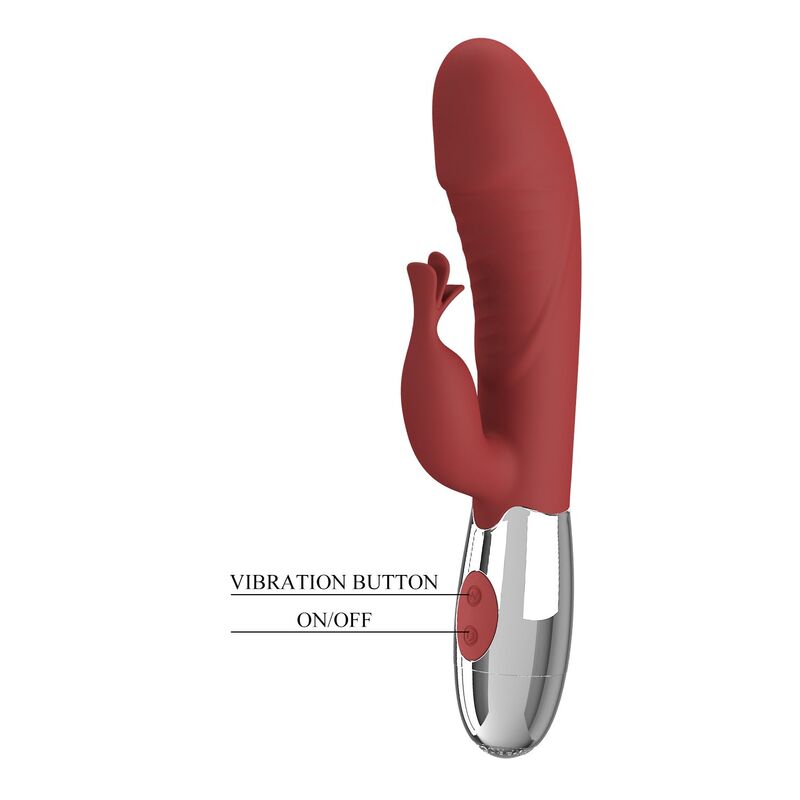 PRETTY LOVE  ROSENHOLZ-HASE-VIBRATOR MIT 30 FUNKTIONEN, USB-AUFLADBAR, ROT