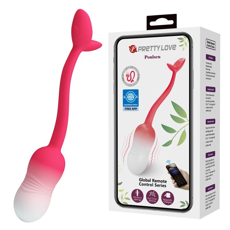 PRETTY LOVE  PULSIERENDES VIBRATIONS-EI MIT APP-STEUERUNG, 12 FUNKTIONEN, USB-AUFLADBAR, PINK