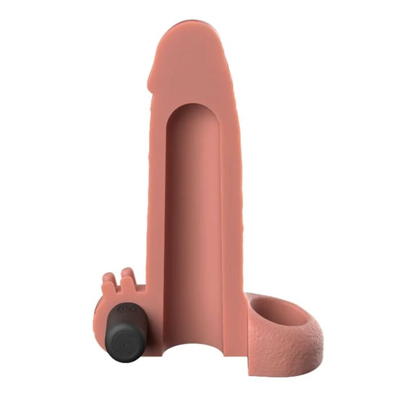 FANTASY X-TENSIONS VIBRIERENDE, REALISTISCHE 5 CM PENISVERLÄNGERUNGSHÜLLE, BEIGE