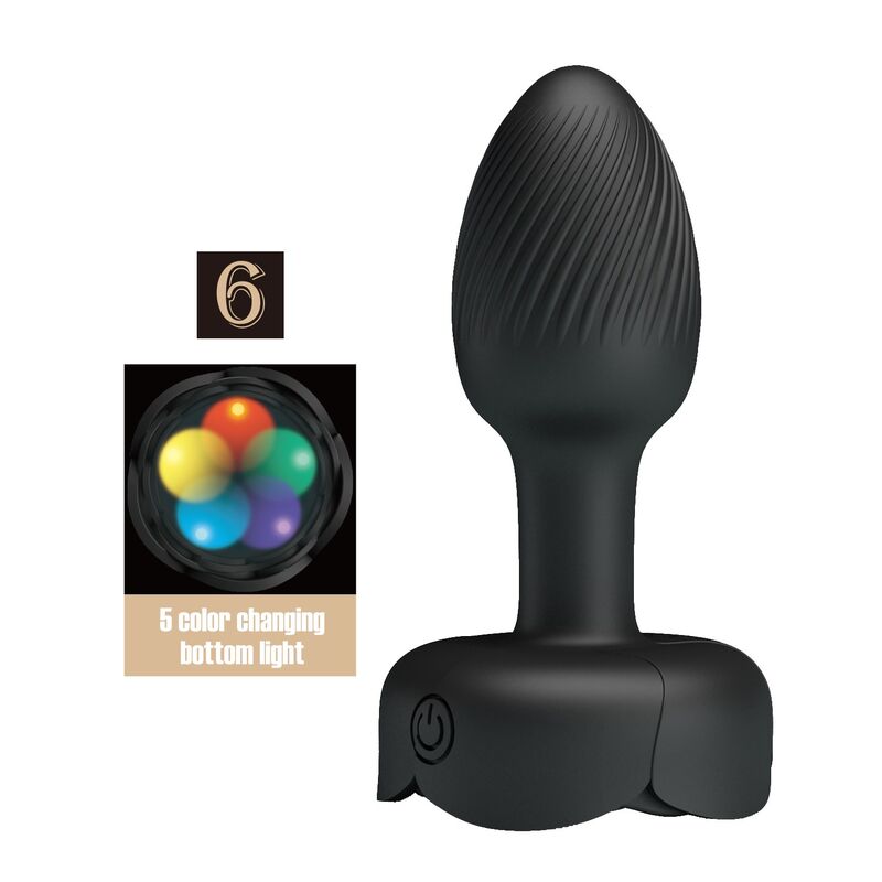 PRETTY LOVE  WIEDERAUFLADBARER VIBRATIONS-ANALPLUG MIT 10 MODI, SCHWARZ