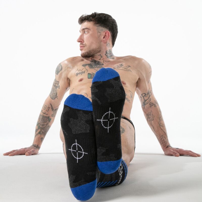 LOCKER GEAR - Schwarze Kniestrümpfe im Militärstil, Einheitsgröße